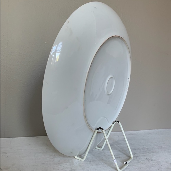 12” French Antique Porcelain Charger w Daisies Hand Painted Cottagecore - Picture 6 of 9